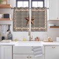 thumbnail image 2 of Texas Star Vintage Kitchen Curtains Window Panels, Retro Country Brown Stars Checkered Insulated Window Treatment Curtain, Grommet Curtains for Bedroom/Living Room/Bathroom, 2 Piece 42"Wx45"L, 2 of 8