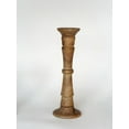 thumbnail image 3 of Traditional Wallnut Mango Wood Set Of One 15" Pillar Candle Holder for use, Living Room, Dinning Room, Study Room, Spa, Restaurants, Place Of Worship, etc, 3 of 4