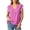 Hot Pink, variant on Linen Cotton Blouses For Women Summer V Neck Button Detail Ruffle Trim Casual Workwear Cruise Resort Daily Errands Street Style Smart Coastal Trip