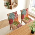 thumbnail image 3 of Colorful Floral Dining Chair Covers Set of 4,Green Red Orang Stretch Parsons Chair Slipcovers Universal Removable Washable Chair Seat Covers Protector for Dining Room,Kitchen,Hoteland Party, 3 of 5