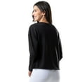thumbnail image 3 of Lee Women's and Plus Crew Neck Cropped Waffle Knit Pullover Top, S-4X, 3 of 4