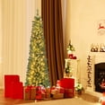 thumbnail image 2 of Costway 6 FT Pencil Christmas Tree with 392 Memory Wire Branch Tips 140 LED Lights for Home, 2 of 10