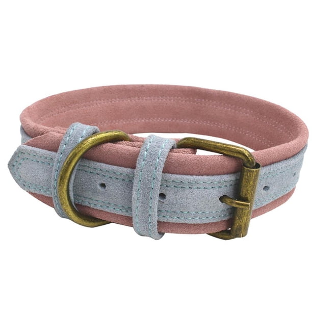 Collar de cuero para perro, conciso y moderno, ajustable, para mascotas Azul
