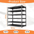 thumbnail image 2 of 40"W Heavy Duty Shelving 3600LBS Steel Shelves Adjustable 6-Tier Garage Storage Industrial Shelf for Kitchen Pantry Basement Bathroom Laundry Shop Plant Book Shoes, 16"D x 40"W x 78"H, 2 of 14