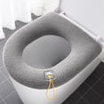 thumbnail image 1 of Luxshiny toilet seat liners polyester dark grey reusable daily use 1Pack, 1 of 8