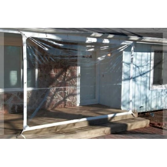 8' x 10' Clear Glass Tarp 35 MIL Smooth Vinyl Patio Enclosure 7' 6" X 9' 6"