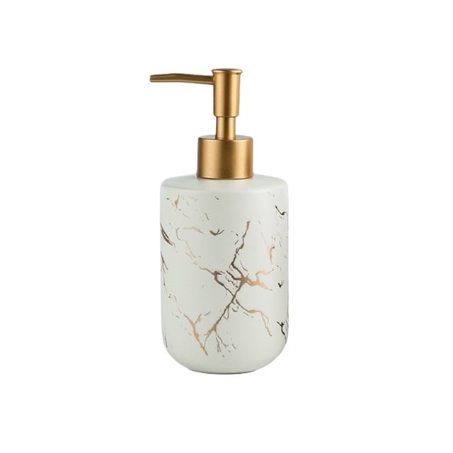 Dispensador de jabón de cerámica de lujo ligero for baño, gel de ducha, loción, botella de empuje