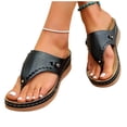thumbnail image 6 of KIJBLAE Women's Sparkly Shiny Accent Wedge Flip Flops, Thick Sole Wide Width Comfort Casual Summer Beach Outdoor Slippers Black 40, 6 of 6