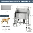thumbnail image 7 of Professional Stainless Steel Dog Bathing Station, Dog Grooming Tub w/Ramp, Floor Grate, Dog Bathtub for Large, Medium & Small Pets (50"), 7 of 7