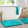 thumbnail image 6 of Clara Clark Set of 2 Absorbent Memory Foam Bath Mat Bathroom Rugs, 20x32 Inch Bath Rugs, Teal, 6 of 6
