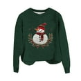 thumbnail image 4 of Womens Christmas Crewneck Sweaters Trendy Cute Xmas Snowman Graphic Long Sleeve Tops Soft Comfy Novelty Casual Pullover Blouses, 4 of 4