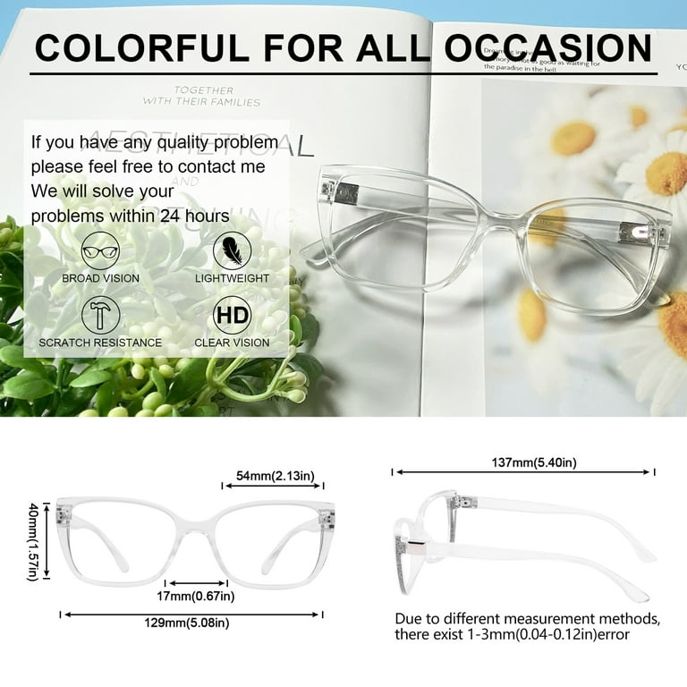 OCCI CHIARI Stylish Women's Reading Glasses, Transparent Frames