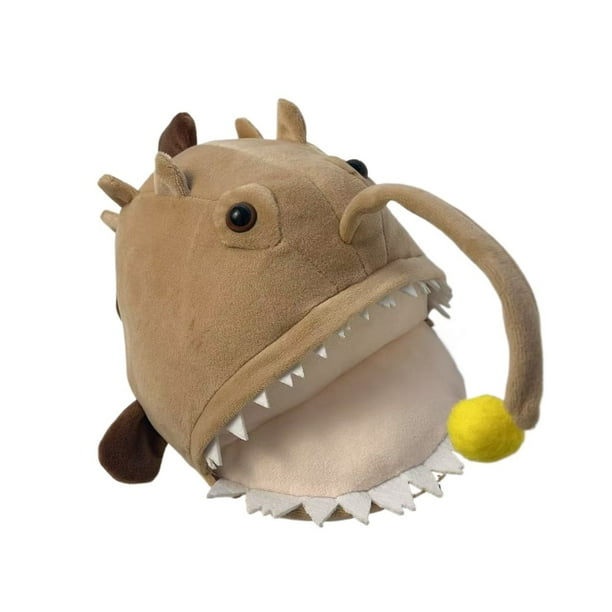 Peluche de pez linterna de simulación de Melanocetus Johnsonii, mantarraya de aguas profundas