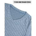 thumbnail image 4 of PULLIMORE Women's Ribbed Sweater Dress - V-Neck, Mid-Length with Pockets, S-2XL, 4 of 7