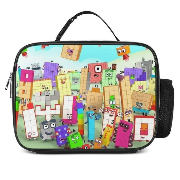 Numberblocks Reusable Lunch Box Detachable Meal Bag Insulated Leakproof Lunch Bag Lunchbox for Work Office Picnic Beach
