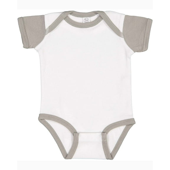 Rabbit Skins, Baby Soft Short-Sleeve Bodysuit , White Tatanium, 24 Months