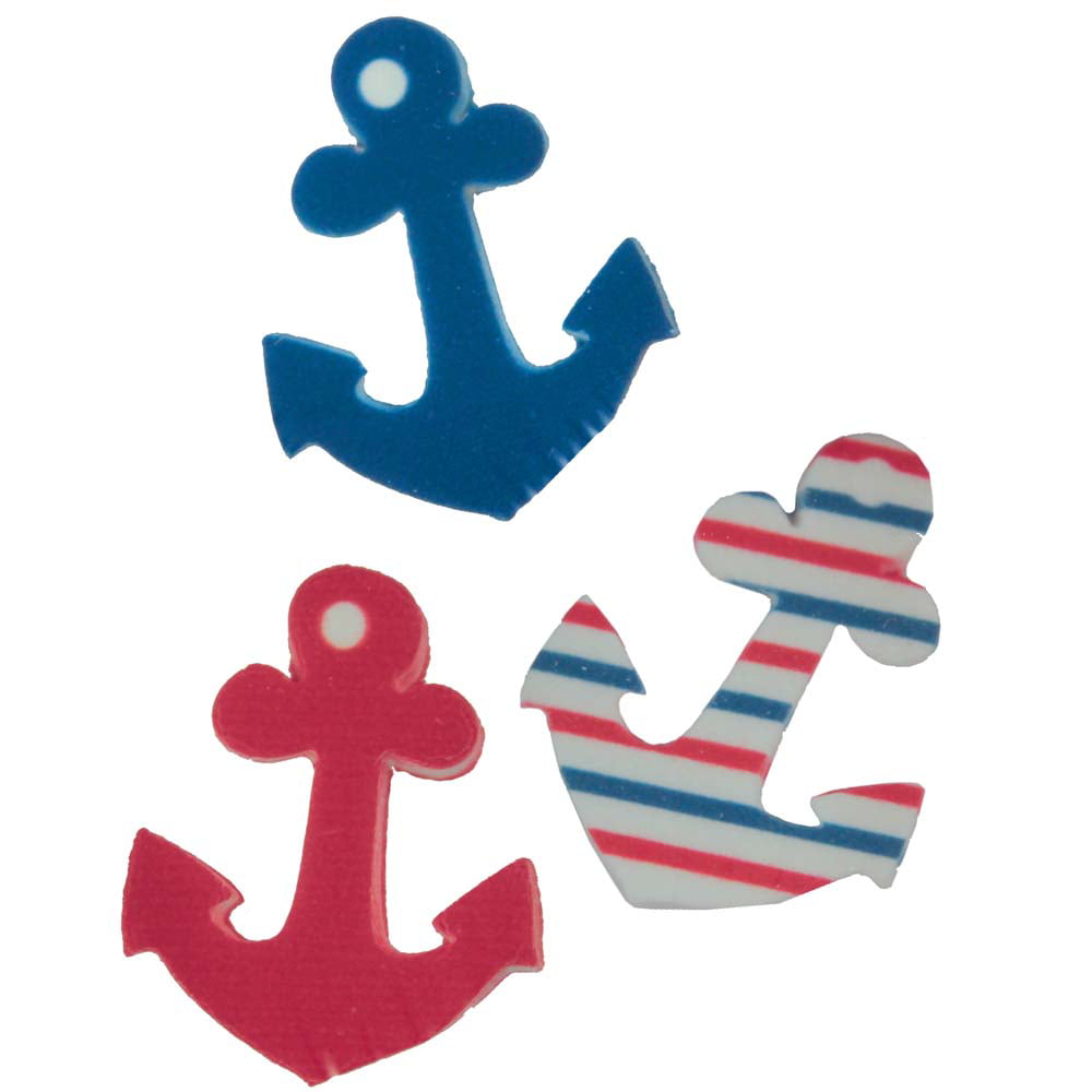Wilton 710-7244 Nautical Theme Anchor Edible Cupcake Toppers