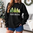 thumbnail image 4 of Jkety Christmas Sweaters for Women Christmas Sweatshirts for Women Cute Reindeer Christmas Tree Print Pullover Long Sleeve Hoodless Pullover Holiday Tops Black,S, 4 of 6
