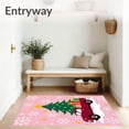 thumbnail image 3 of ODIKA 8'x10' Machine Washable Non-Slip Area Rug, North Pole Express Crochet Motif Adventure High Traffic Rug with Pad, Pink, 654106, 3 of 8