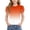 Orange, variant on Teylalorva Girls Graphic T-Shirt, Puff Short Sleeve Crewneck Casual Cute Summer Kids Trendy Tee Light Blue Size 12