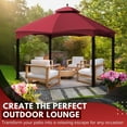 thumbnail image 2 of Gazebo Replacement Canopy Top Tent for Lowe's Home Depot Allen & Roth 10 X 12 Feet UV UPF 50+ Dual Tier Plain Edge Water-Resistant Cover Shade Outdoor Garden Backyard Patio Gazebo, Red, 2 of 7