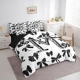 thumbnail image 4 of Feelyou Leopard Print Letter Twin Bedding Sets 7-Piece, Fashion Bowknot Monogrammed M Bedding Comforter Set, Cool Girl Ribbon Reversible Sheet Sets, Ultra Soft Bedroom Decor, 4 of 9