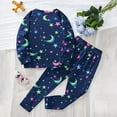 thumbnail image 6 of Kogui Girl's Pants Set Toddler Kid Girl Cute Clothes Sweatshirt Top and Flare Leg Pants 2-Piece Fall Winter Outfits Size 2T 3T (Dark Blue,2-3 Years), 6 of 9
