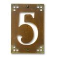 thumbnail image 1 of 4 x 6 in. Brass Pasadena Framed House Number Plaque No.5, New Verde - Gold Iridescent, 1 of 1