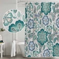 thumbnail image 5 of Teal Paisley Pattern Shower Curtain, Waterproof Shower Curtains for Bathroom, Boho Ethnic Floral Traditional Washable Fabric Bathtub Curtain Set Bath Decor with 12 Hooks Standard 72"x72", 5 of 8