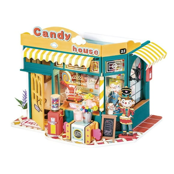 Rolife DIY Miniature House Kit with Furnitures Tiny House Making Kit with LED Light 1:24 Scale Store Kit Creative Gifts Home Decor