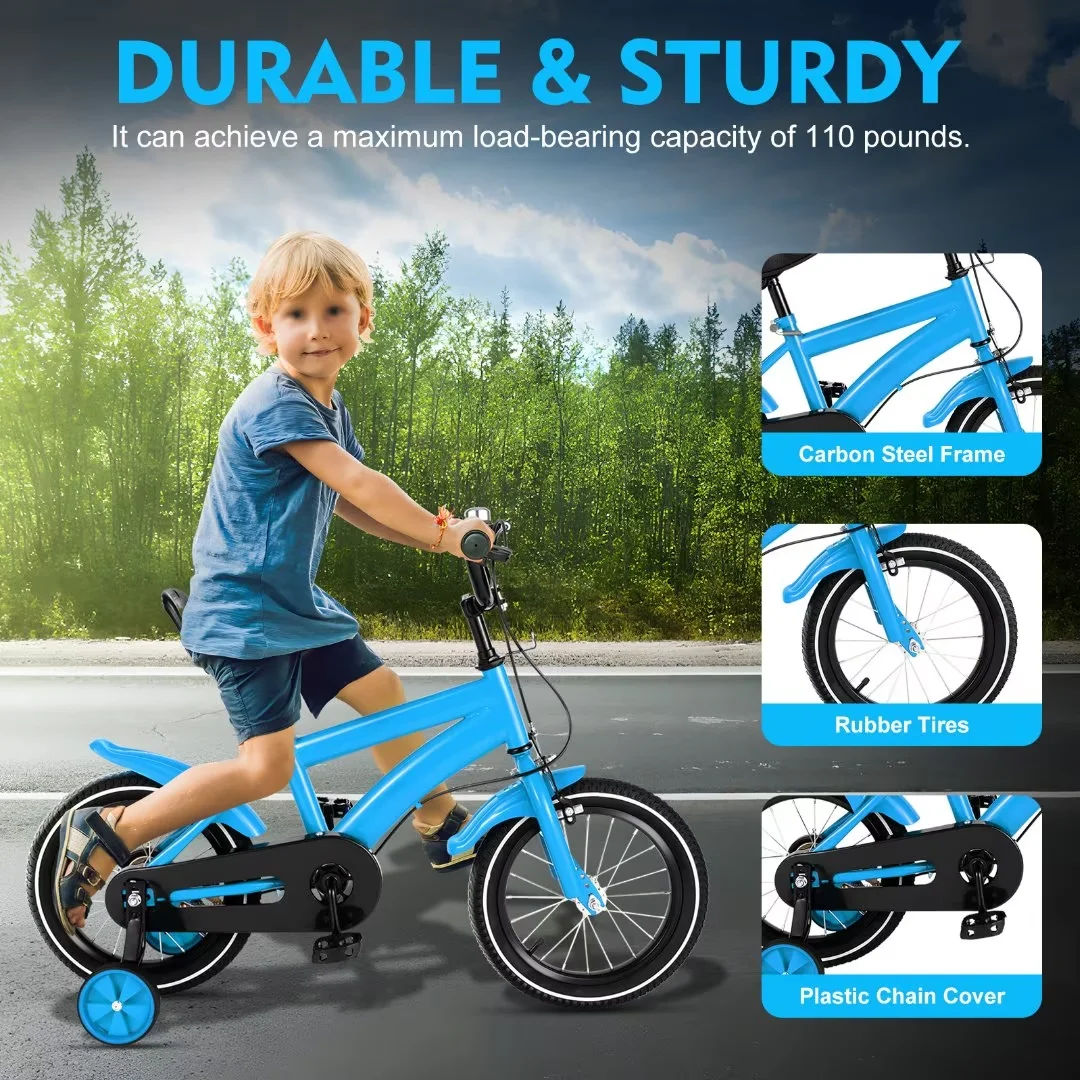 TFCFL 14 inch Kids Bike Bicycle Children Cycle Bikes Gift With With Safety Training Wheels