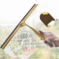 thumbnail image 2 of Stainless Steel Shower Scraper Glass Window Scraper Bathroom Scraper Non-slip Door Mirror Car Glass Cutting Handle With Hook, Golden Shower Scraper, 2 of 5