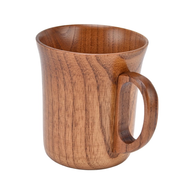 Drinking Cup, Wooden Mug Reusable Ergonomic 280ml With Handle For Office Wine Whisky