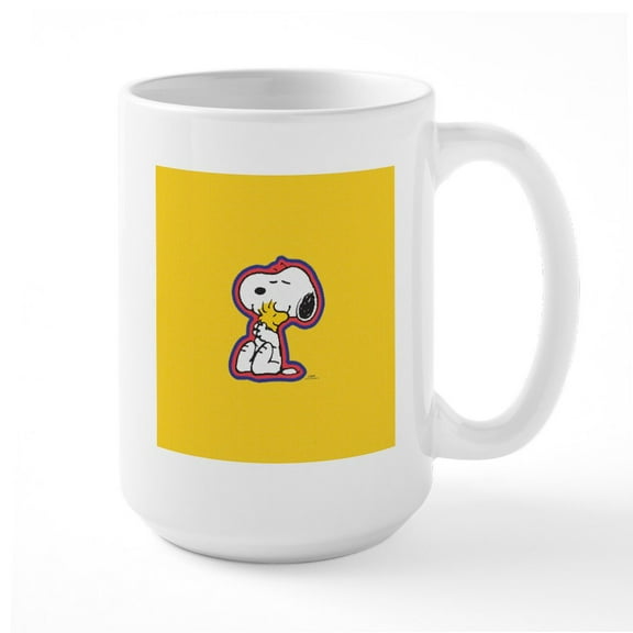 CafePress - Peanuts Flair Snoopy - 15 oz Ceramic Large White Novelty Mug