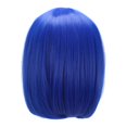 thumbnail image 3 of Perruque Synthétique Bleue pour Femmes et Filles, Perruque Courte, Postiche, Cosplay, Faux Cheveux, Résistant à la Chaleur, Droite, avec Frange, 3 of 7