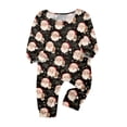 thumbnail image 4 of Wuceii Christmas Pajamas Family Matching Set - 2 piece Cute Black Santa Claus Print Long Sleeve Onesies Pajamas, Holiday Movie Night Loungewear Jumpsuit for Christmas Eve for 12 Months Pjs, 4 of 5