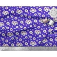 thumbnail image 2 of Soimoi Blue Cotton Duck Fabric Feathers & Anemone Floral Fabric Prints By Yard 44 Inch Wide, 2 of 3