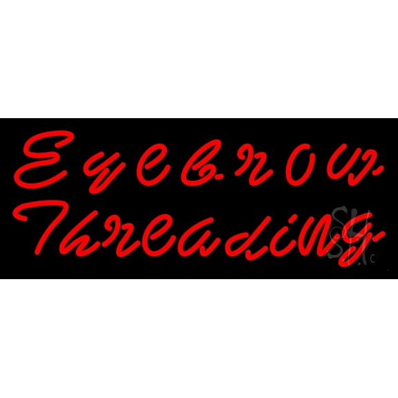 Eyebrow Threading LED Neon Sign 10 x 24 - inches, Black Square Cut Acrylic Backing, with Dimmer - Bright and Premium built indoor LED Neon Sign for Defence Force.