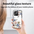 thumbnail image 2 of Feishell Compatible with iPhone 16 Pro Flower Pattern Case with Diamond Ring Holder Support Magnetic Car Mount,Shockproof Luxury Glossy Glass Slim Phone Case for Women Girls,A, 2 of 9
