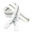 thumbnail image 1 of YKK #10 10 Inch to 36 Inch Aluminum Separating Jacket Zipper Extra Heavy Duty Metal Zippers for Sewing Coats Crafts (White - 501, 26 Inches), 1 of 1
