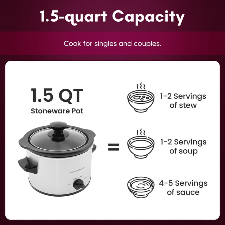Elite Gourmet 1.5-Quart Mini Slow Cooker, White photo 5