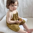 thumbnail image 6 of Kovlvoll Toddler Baby Girls Boy Clothes Jumpsuit Sleeveless Solid Color Loungewear Pajamas Short Rompers, 6 of 7