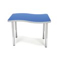 thumbnail image 2 of OFM Adapt Series Small Wave Student Table - 18-26? Height Adjustable Desk , Blue (WAVE-S-SL), 2 of 5