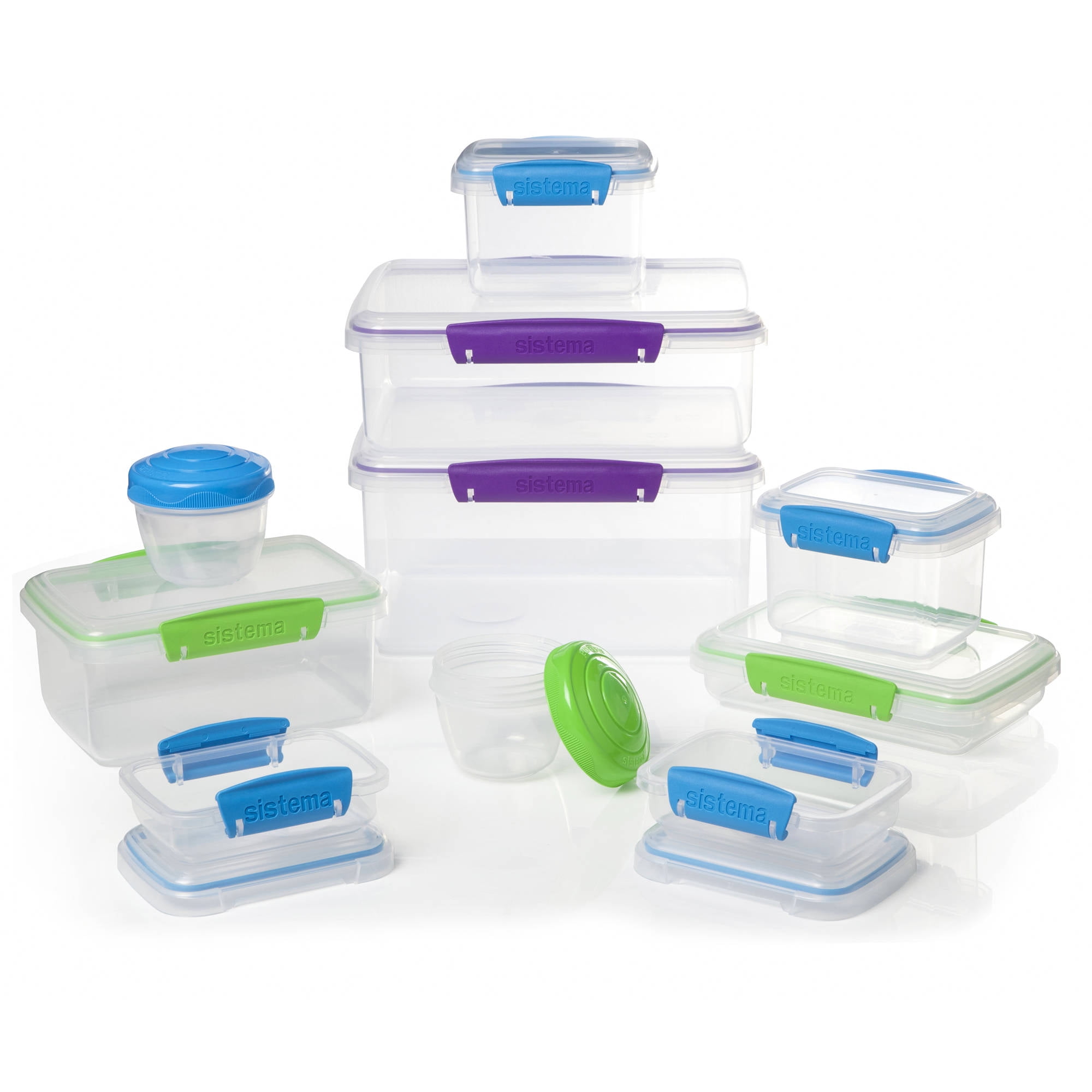 Sistema 1602 Klip It Collection Rectangle Food Storage Container 33.8 Ounce Set 