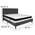thumbnail image 4 of Flash Furniture Roxbury King Size Tufted Upholstered Platform Bed in Dark Gray Fabric with Memory Foam Mattress, 4 of 5