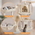 thumbnail image 4 of Yaheetech 42″H Big Condo Cat Tree with Scratching Post for Kittens, Beige, 4 of 9