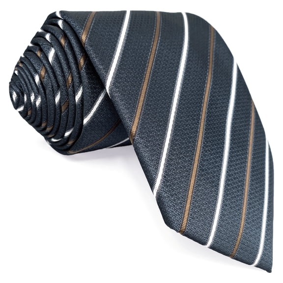 Mens Necktie Striped Ties Stripes Gray Silky Touch Medium 57.5"