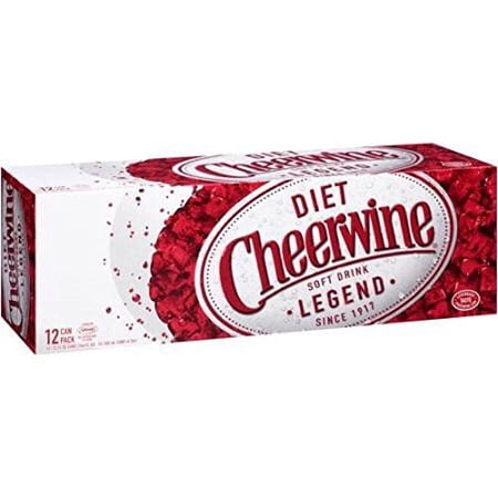 Diet Cheerwine Cherry Soda, 12 oz (24 Cans)