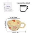 thumbnail image 2 of 8.5 oz Flower Design Ceramic Coffee Mug Set of 2, 2 of 13