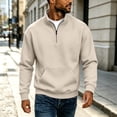 thumbnail image 4 of qafoshin Mens 1/4 Zip Pullover Sweatshirt Fall Winter Stand Collar Long Sleeve Shirts Trendy Casual Solid Color Pullover Tops with Pocket, 4 of 6